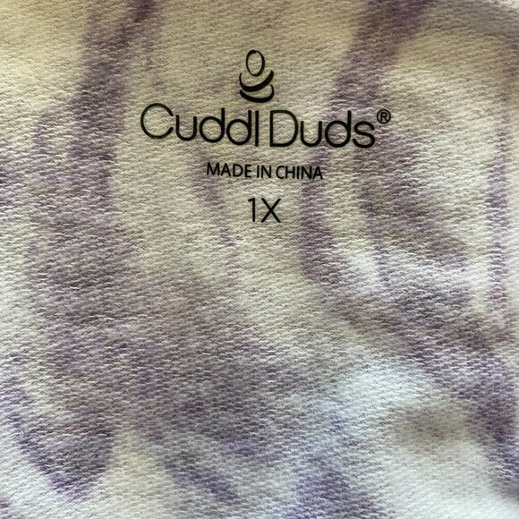 Cuddl Duds Women's Purple Marble Hoodie with rib trim - Picture 8 of 15